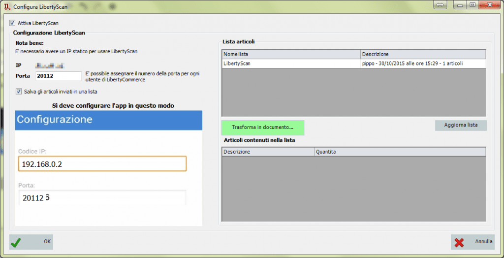 Configura LibertyScan