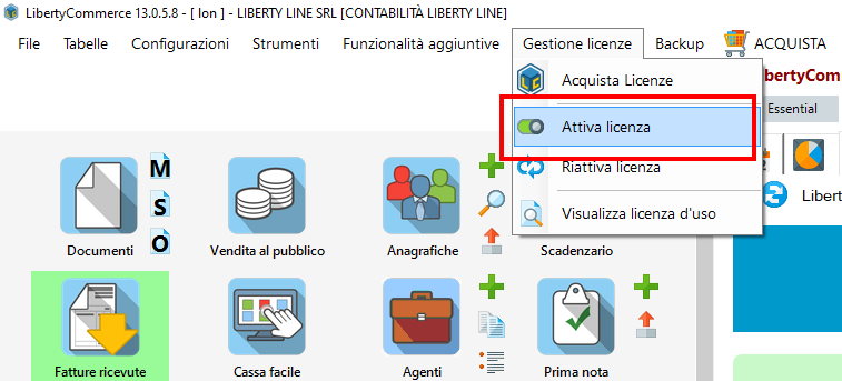 Attiva licenza