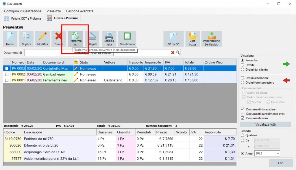 trasforma preventivo