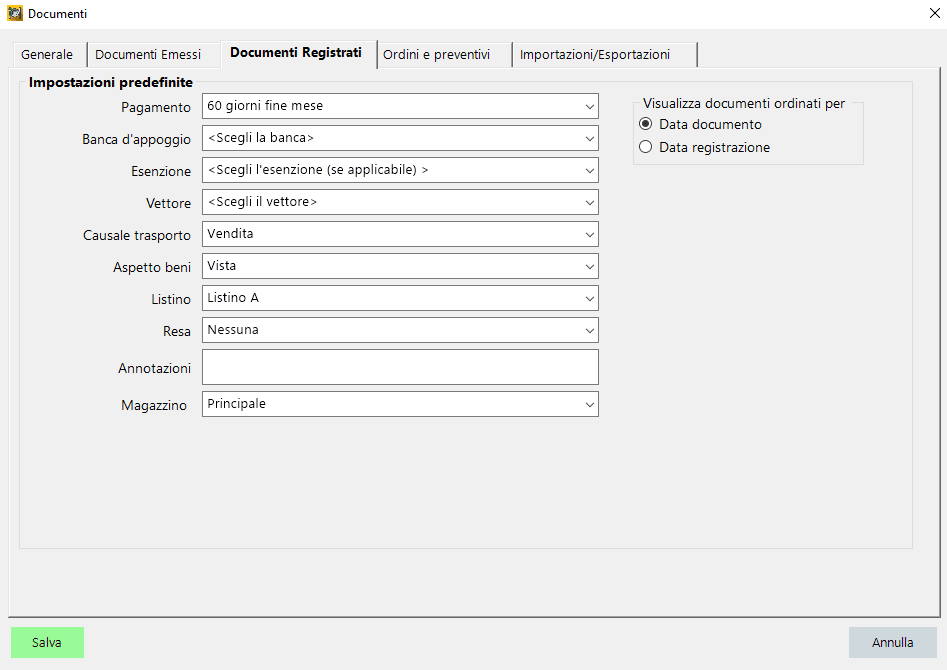 Documenti registrati