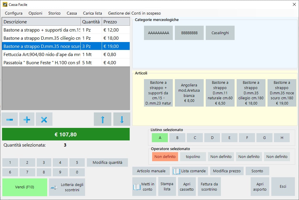 Come usare la cassa facile (POS)