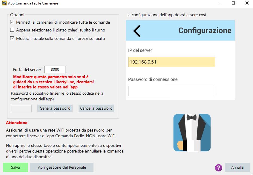 Configurare le funzioni principali di Comanda Facile Restaurant