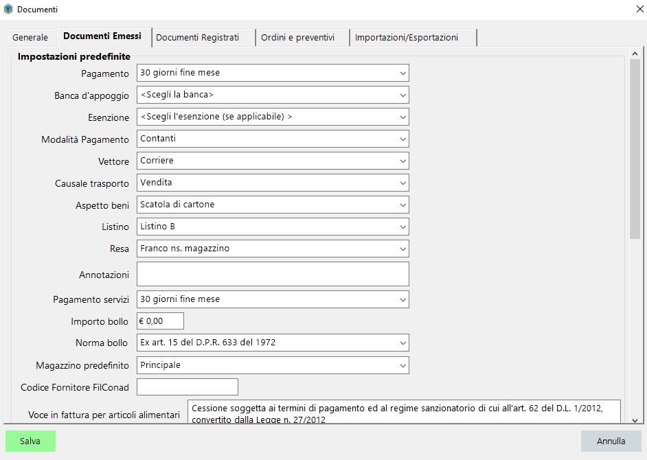 Configurare le funzioni principali di LibertyCommerce