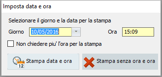 Inserimento data e ora