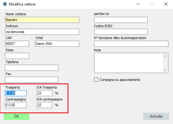 Come impostare l'IVA del trasporto