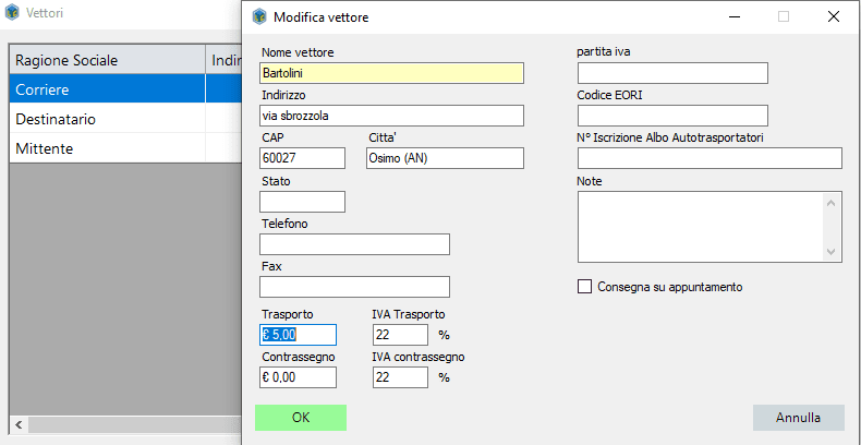 Configurazione fattura elettronica