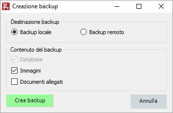 Crea backup