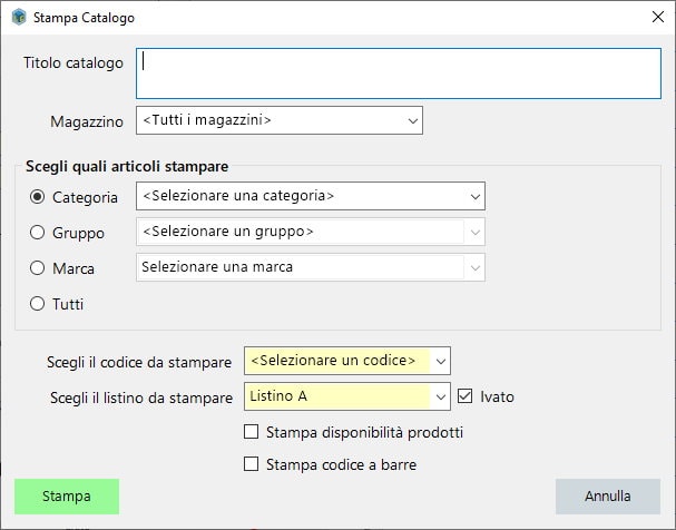 Stampa catalogo