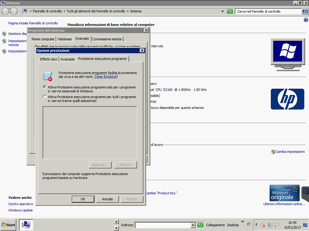 Configurazione windows server