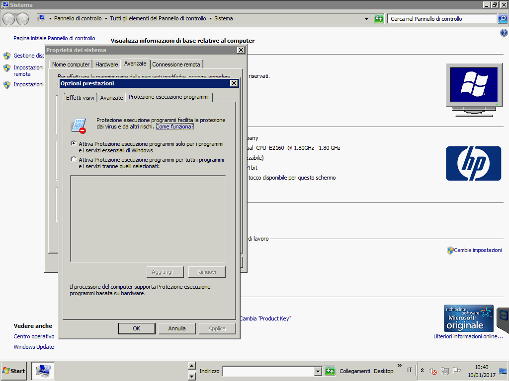 Configurazione windows server 2008