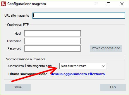 Esportazione articoli per Magento