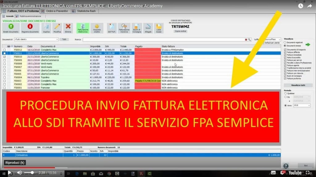 Fare una fattura con FPA SEMPLICE