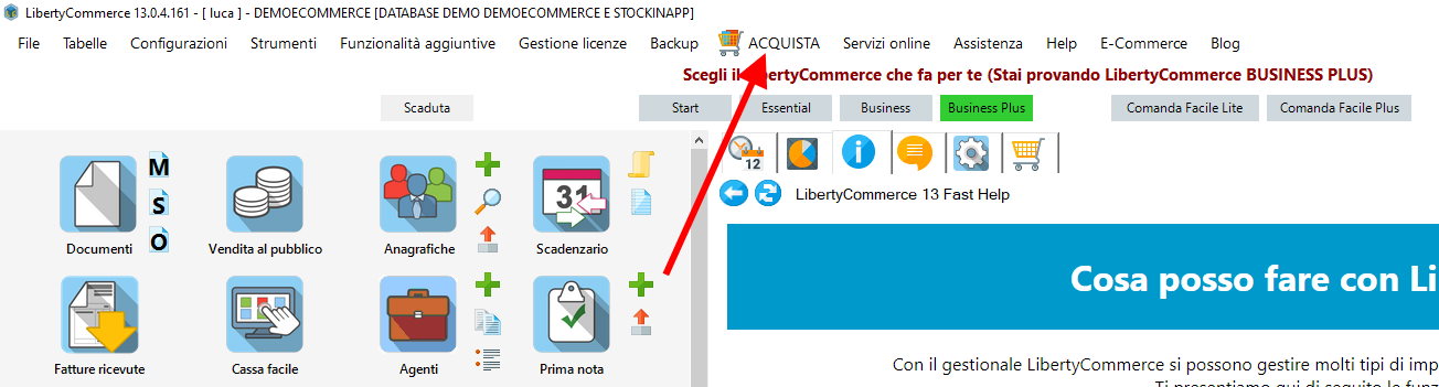 Procedura aggiornamento da LibertyCommerce 11/12 alla 13