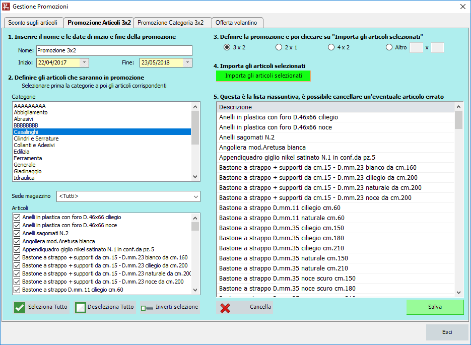 Gestione delle promozioni su LibertyCommerce