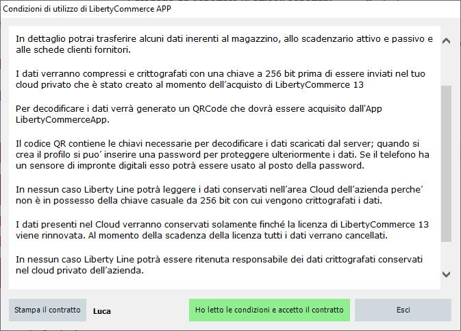 Licenza LIbertyCommerce app