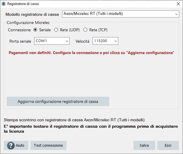 Configurazione Axon MIcrelec