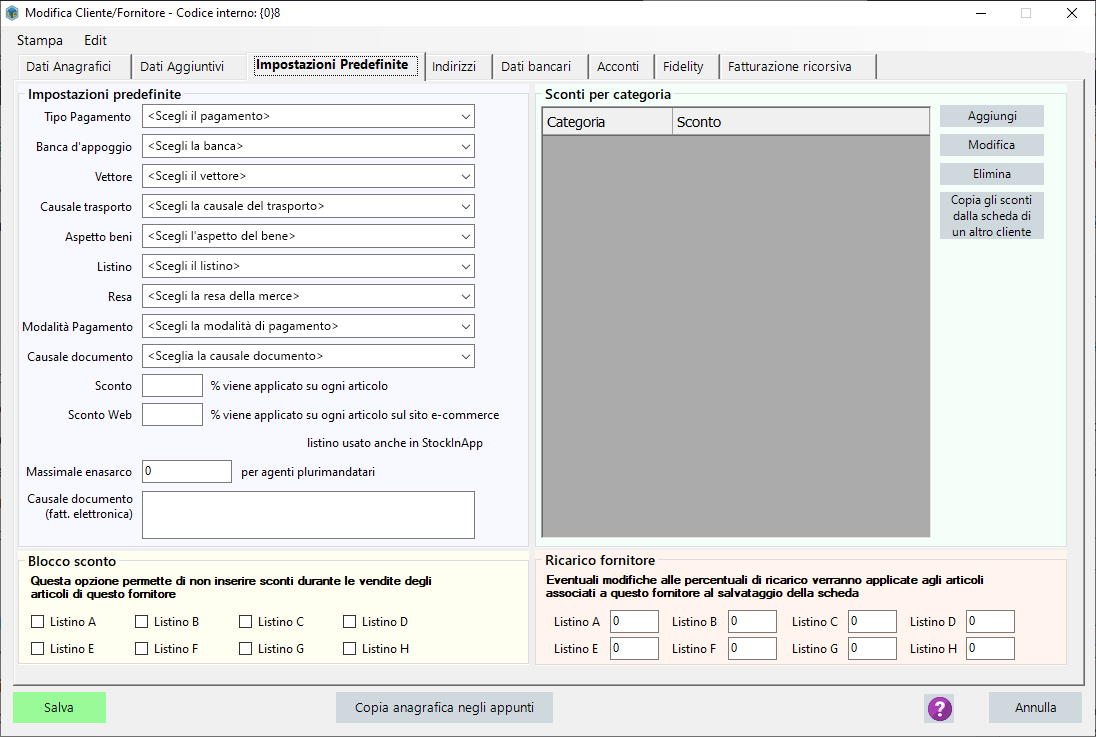 Anagrafica cliente/fornitore di LibertyCommerce