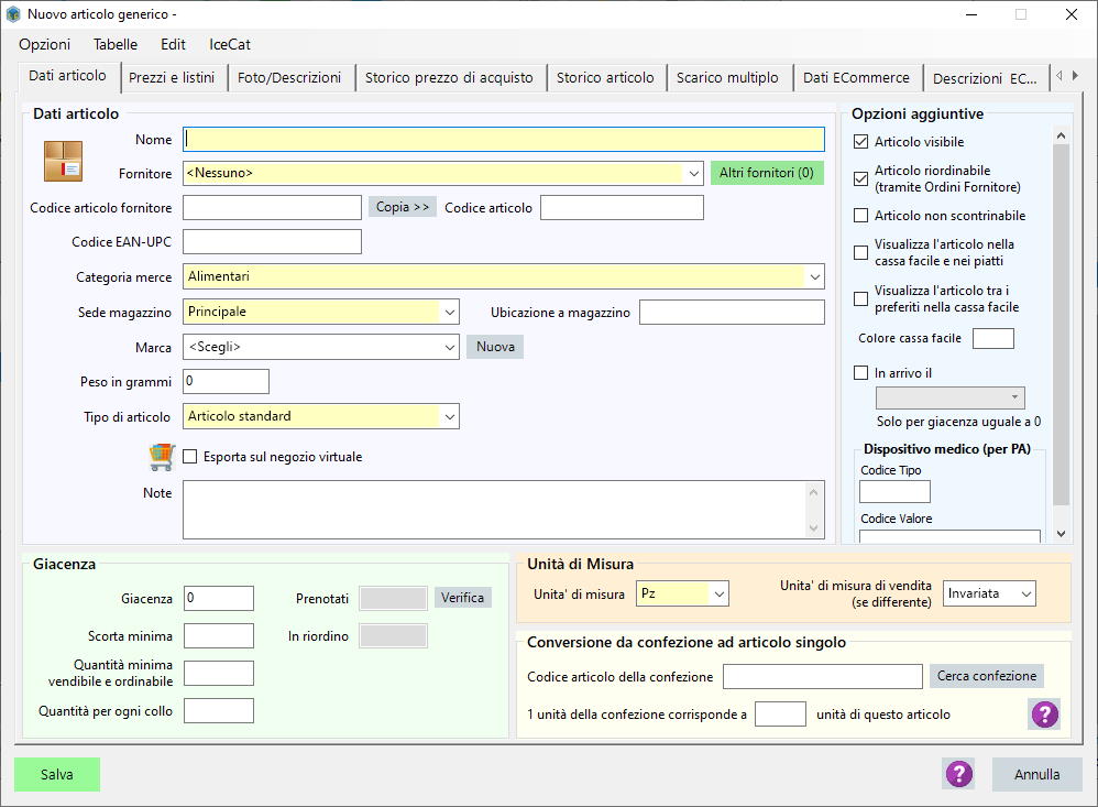 Il magazzino di LibertyCommerce : Una delle applicazioni più complete ed importanti