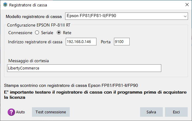 Configurazione ESPON