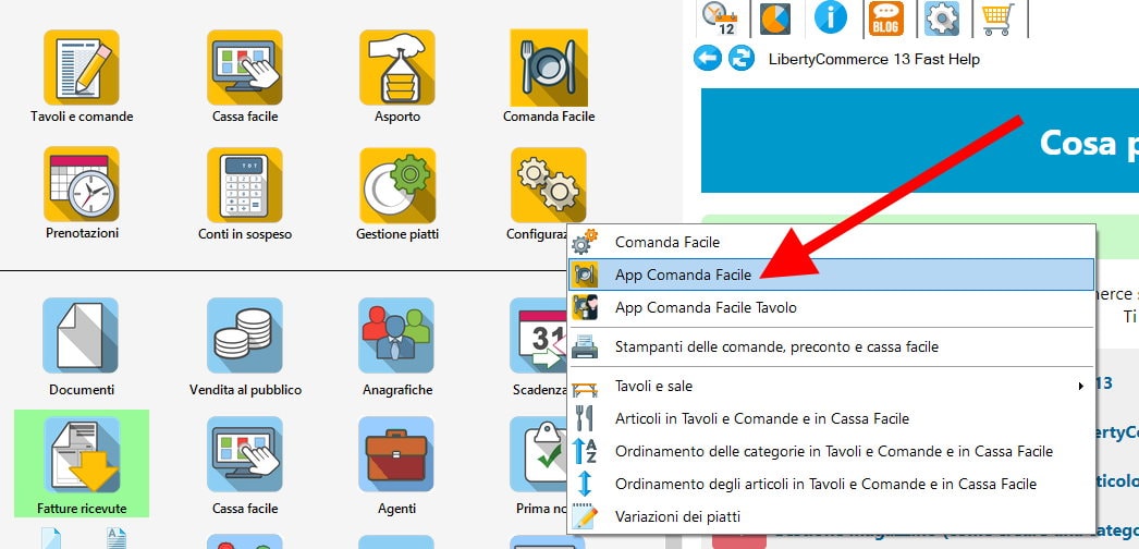 Configurazione Comanda Facile da pc