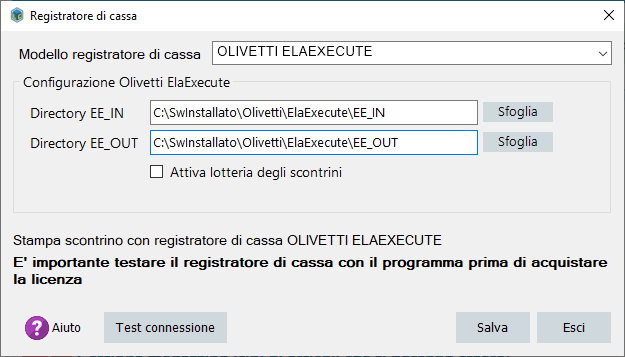 Configurazione olivetti