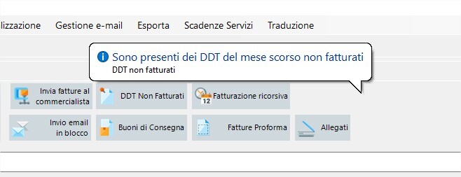 Avviso DDT da fatturare