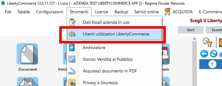 Utenti utilizzatori di LibertyCommerce