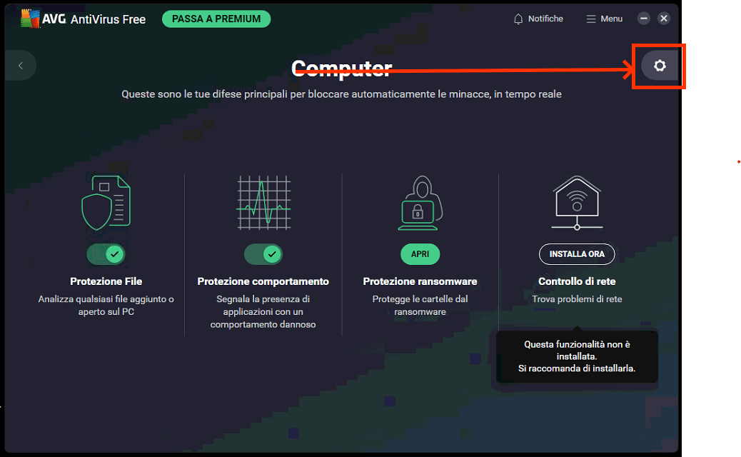 Aggiungere un’eccezione di cartelle sull’Antivirus Avg