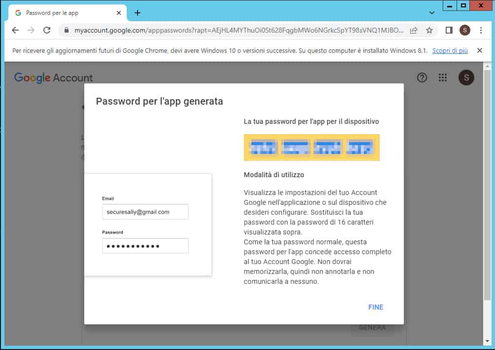 Configurare invio posta con Gmail