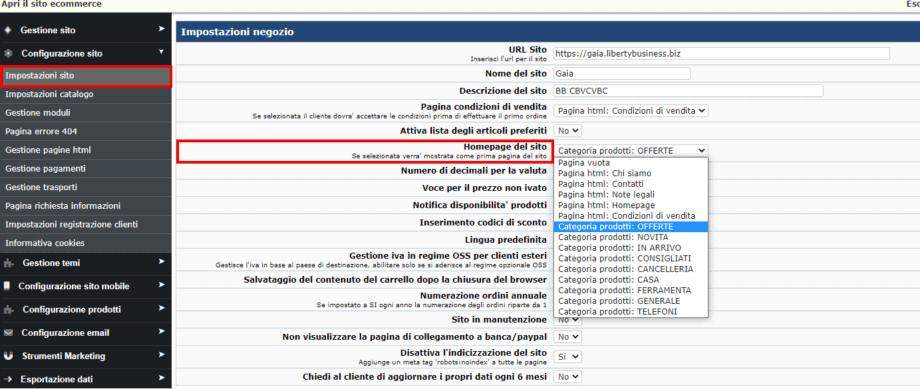 Come inserire gli articoli in Vetrina/novità