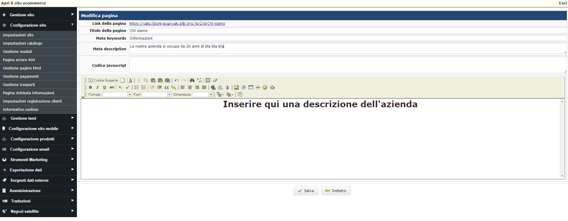 Come aggiungere una pagina HTML al nostro E-commerce