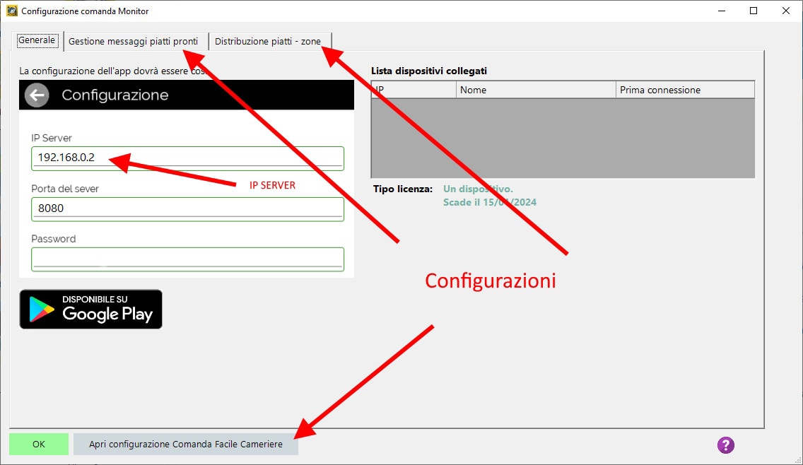 Come configurare il Comanda Facile Monitor