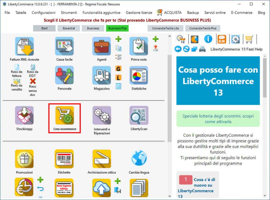 Come creare un e-commerce con LibertyBusiness