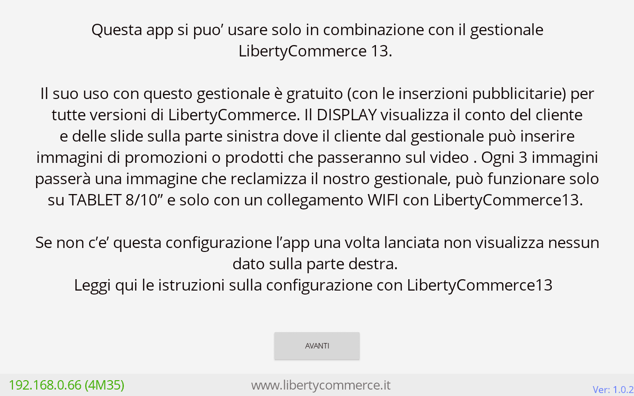 Configurazione APP DISPLAY