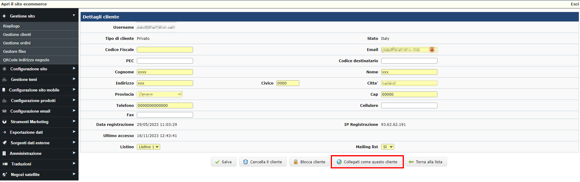 Prendere un ordine telefonico e registrarlo sul nostro e-commerce