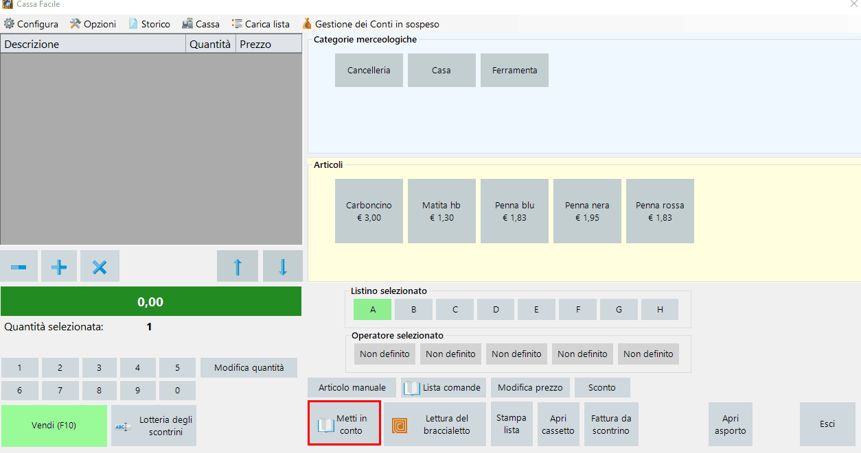 Metti in conto da Cassa Facile