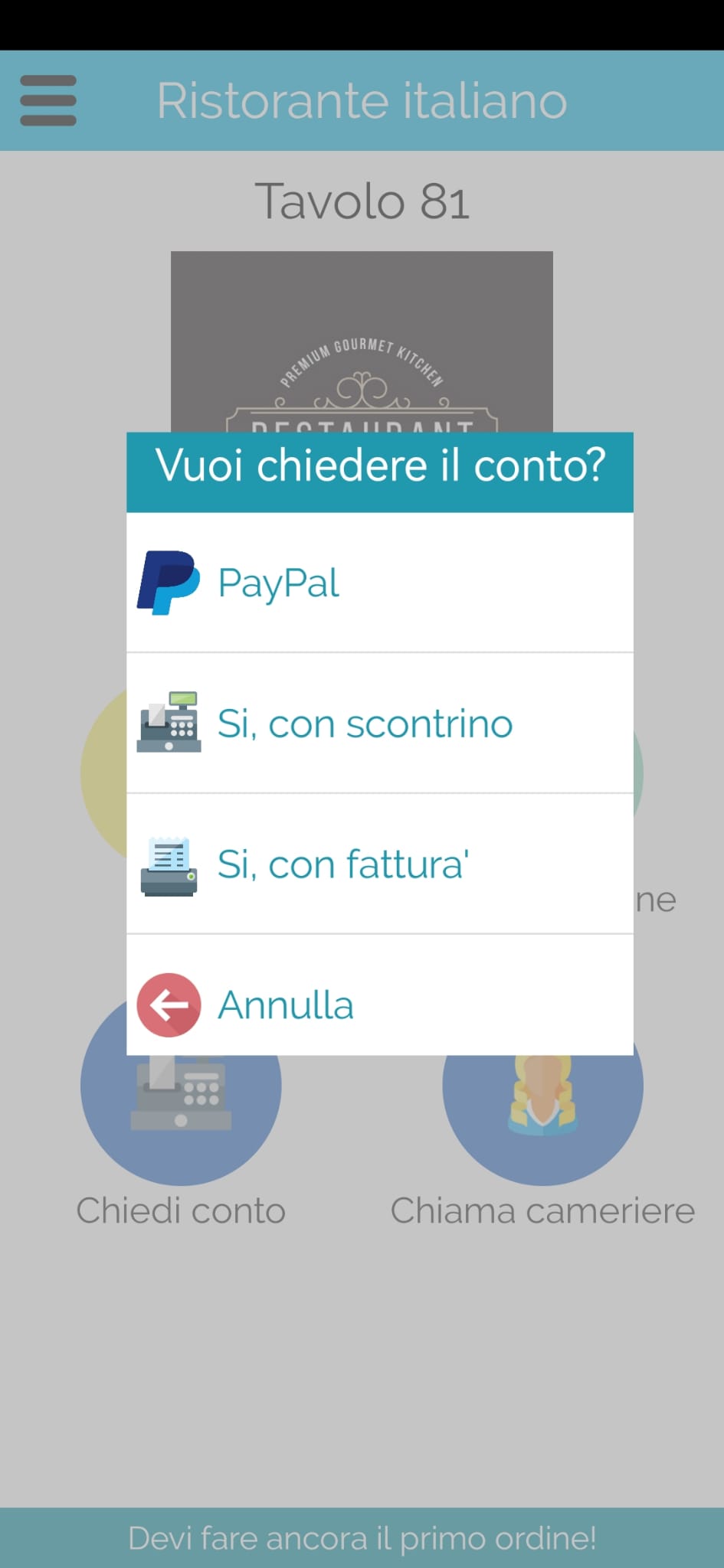 Comande dal tavolo con QR | Comanda Facile Tavolo Comanda Facile Tavolo QR, schermata dimostrativa 5