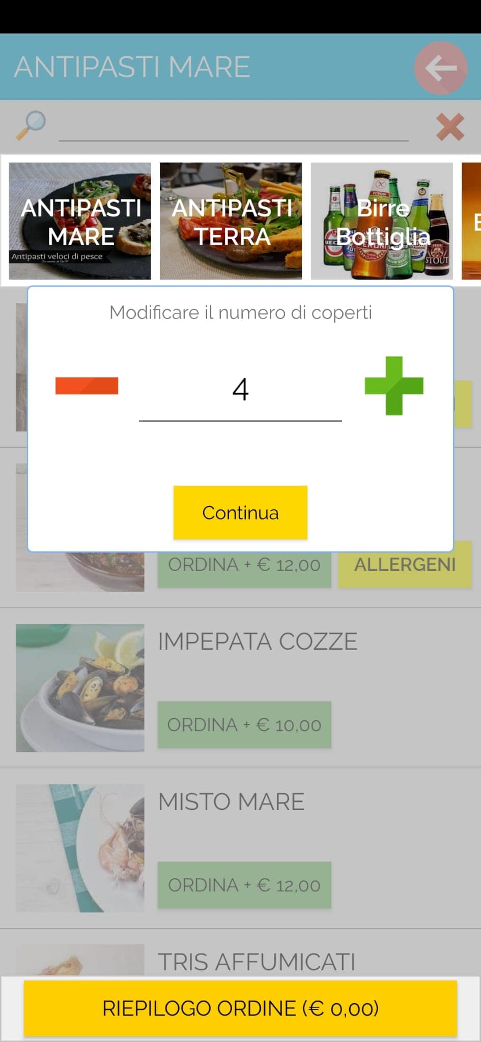 Comande dal tavolo con QR | Comanda Facile Tavolo Comanda Facile Tavolo QR, schermata dimostrativa 2