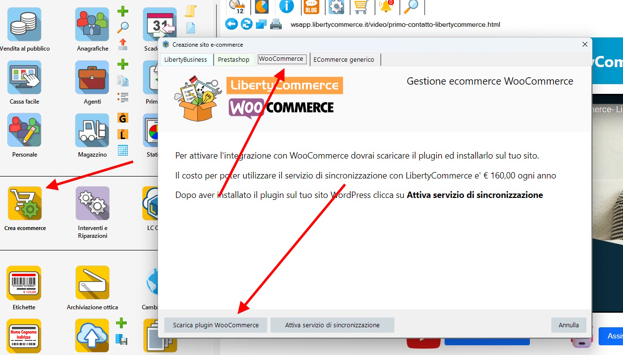 Esportazione magazzino e immagini verso un Woocommerce