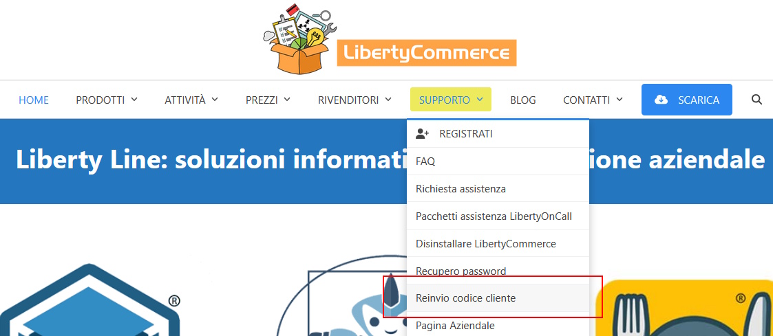 reinvio codice cliente
