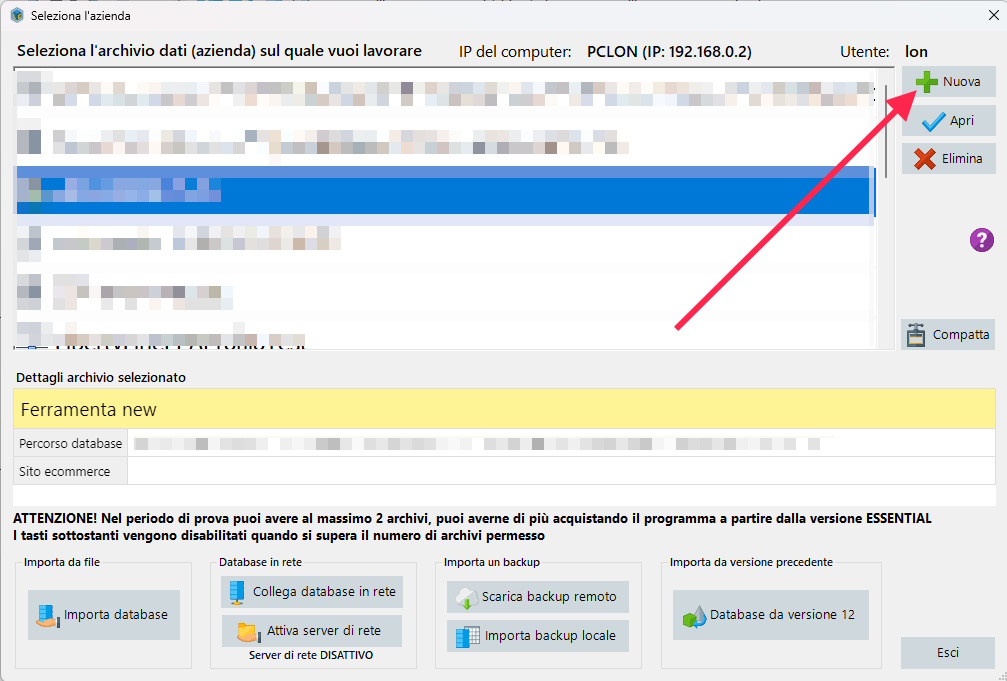 Cambio ragione sociale su LibertyCommerce