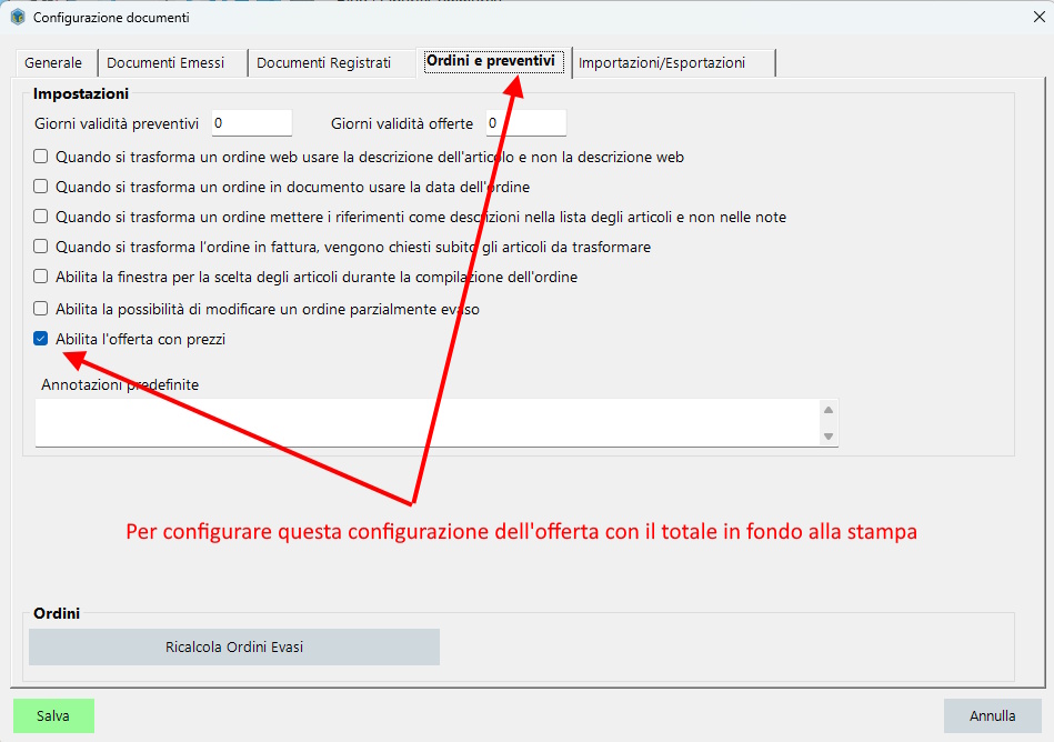 Offerta con Totale in fondo (vers. 2025)