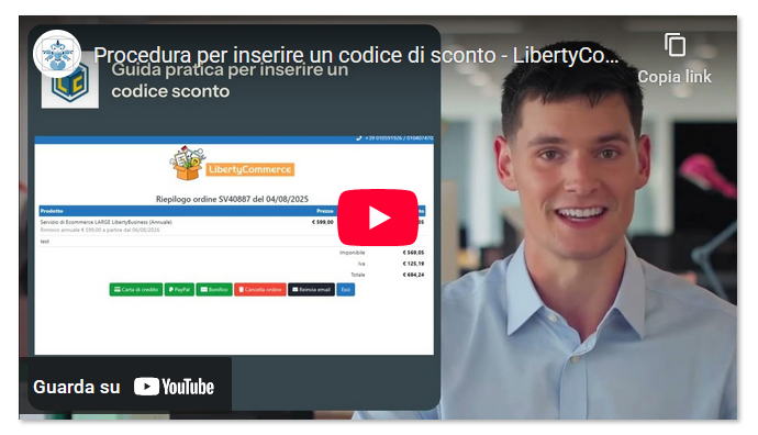 Inserire codice di sconto
