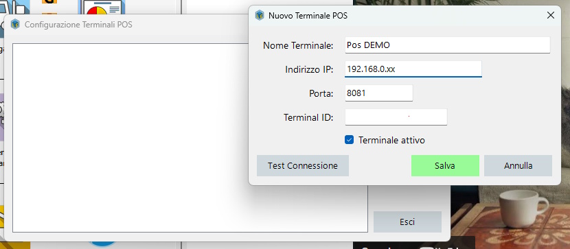 Configurare terminale POS con LibertyCommerce Configurazione terminale POS