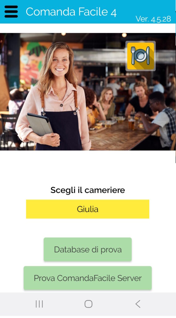 App per ristoranti e attività ristorative Schermata di Comanda Facile Cameriere