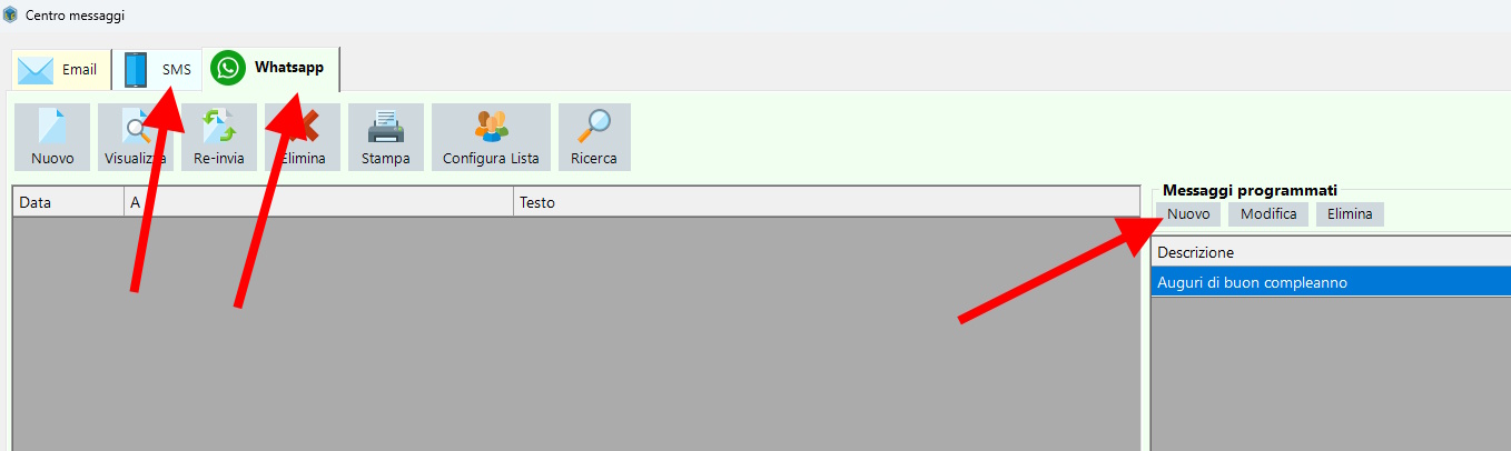 Auguri il giorno del compleanno del cliente (messaggio programmato) Nuovo messaggio programmato