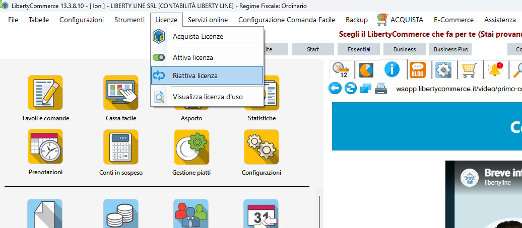 Riattivazione Licenza su LibertyCommerce Riattiva Licenza